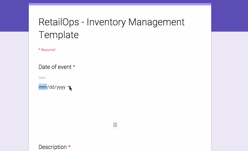 Attaching a Google Form to your Inventory Management Template RetailOps